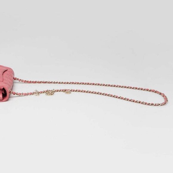 Chanel Pink Quilted Lambskin Leather Valentine Charms Rectangular Mini Flap Bag - Picture 6 of 11